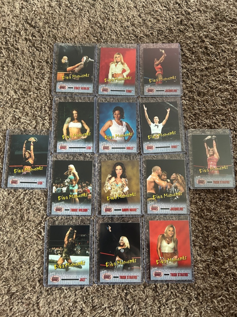 14 WWE Absolute Divas Cards Vintage Lot   With Top Loaders for Protection